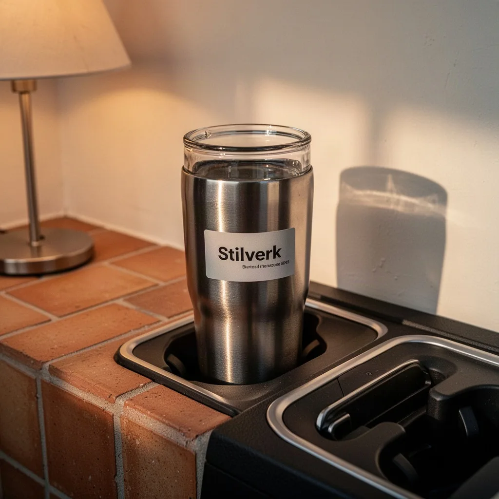 Stilverk Resemugg i Stål och Glas